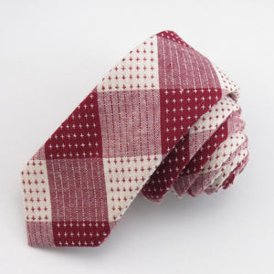 Red Plaid Skinny Tie Neckties JayKirbyTies 