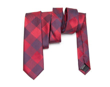Load image into Gallery viewer, Red Plaid Skinny Tie Neckties JayKirbyTies 