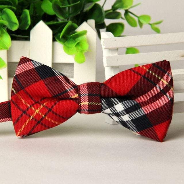 Red Plaid Tartan Bow Tie Bow Ties JayKirbyTies 