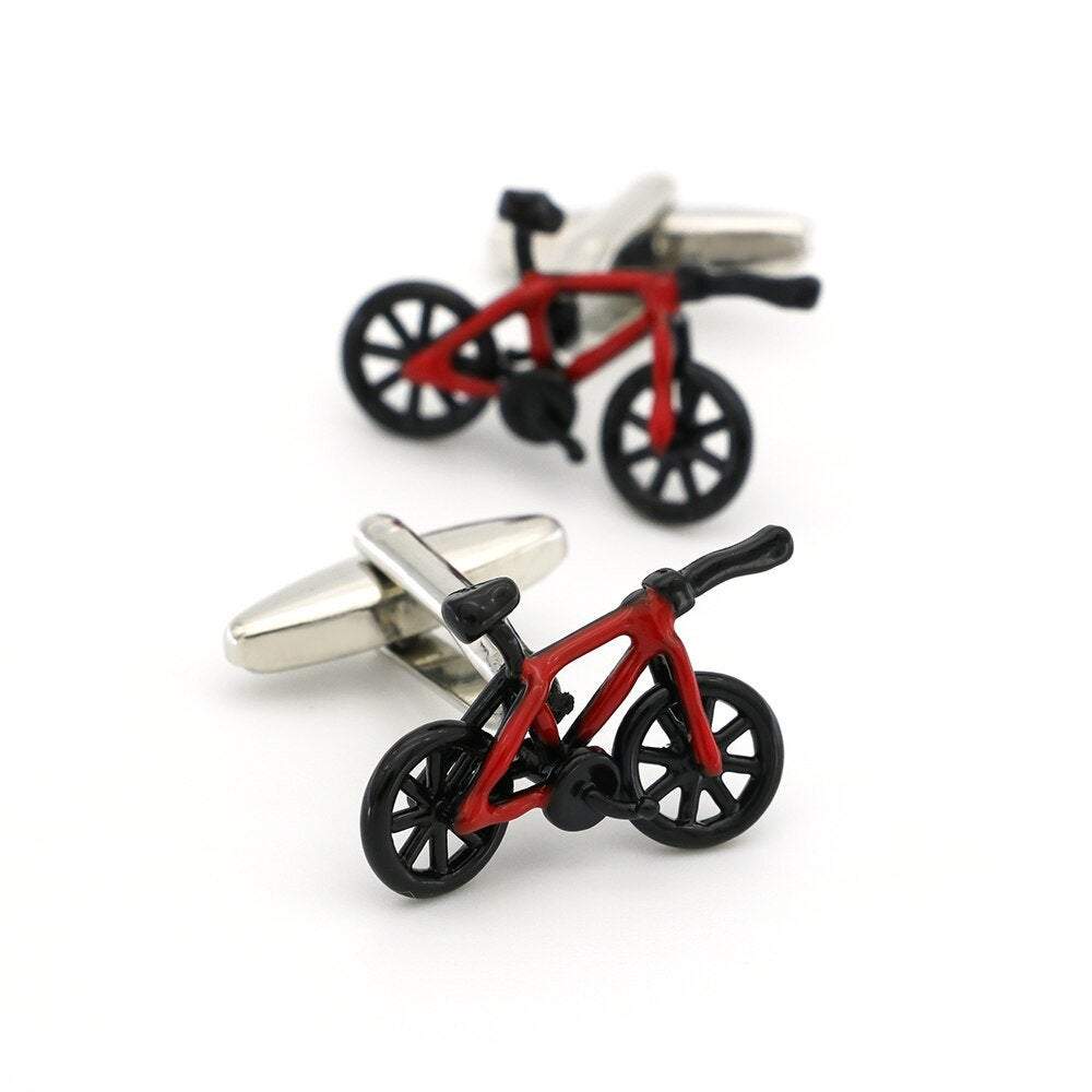 Red Racing Bicycle Cufflinks Cufflinks JayKirbyTies 