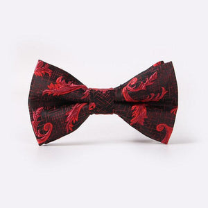 Red/Black Floral Bow Tie Bow Ties JayKirbyTies 
