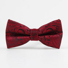 Load image into Gallery viewer, Red/Black Paisley Bow Tie Australia