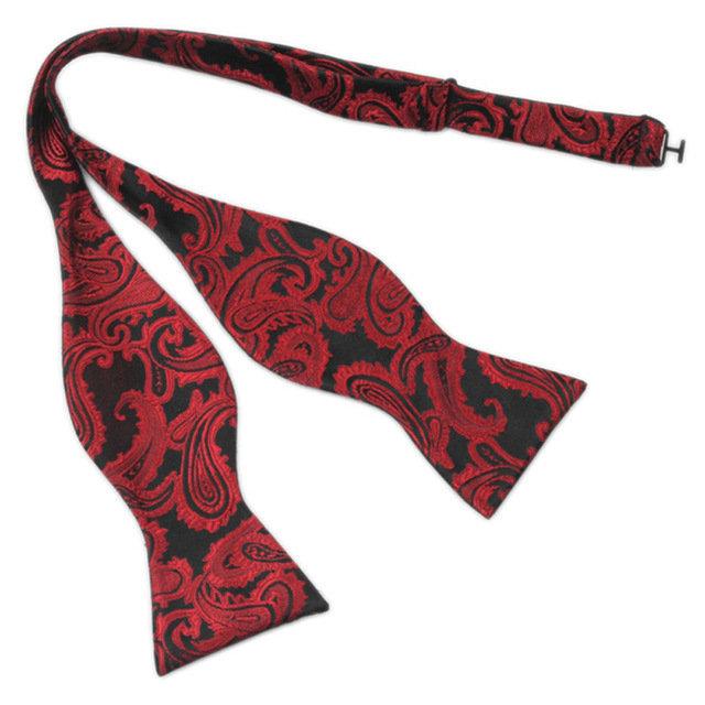 Red/Black Paisley Bow Tie Bow Ties JayKirbyTies 