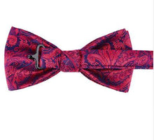 Load image into Gallery viewer, Red/Blue Paisley Bow Tie Bow Ties JayKirbyTies 
