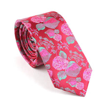 Load image into Gallery viewer, Red/Pink Floral Skinny Tie Australia