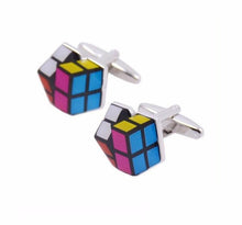 Load image into Gallery viewer, Retro Rubik&#39;s Cube Cufflinks Cufflinks JayKirbyTies 