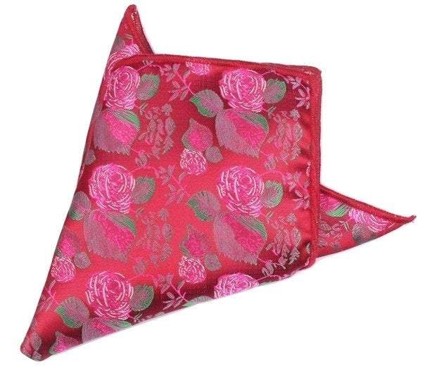 Rose Floral Pocket Square Pocket Squares JayKirbyTies 