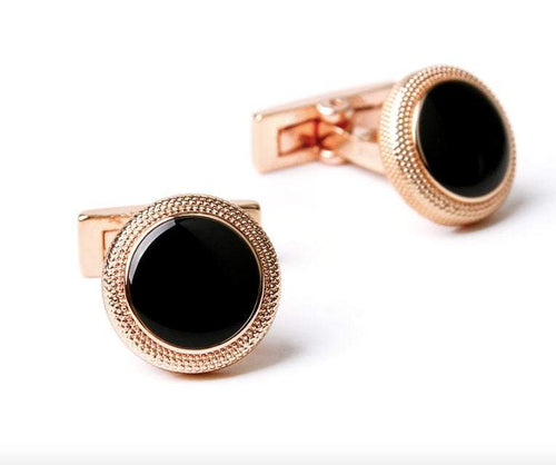 Rose Gold & Black Cufflinks Cufflinks JayKirbyTies 