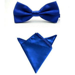 Royal Blue Bow Tie & Pocket Square Bow Tie + Square JayKirbyTies 