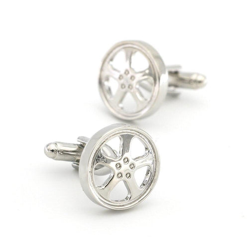Silver Alloy Wheels Cufflinks Cufflinks JayKirbyTies 