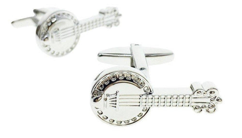 Silver Banjo Cufflinks Cufflinks JayKirbyTies 
