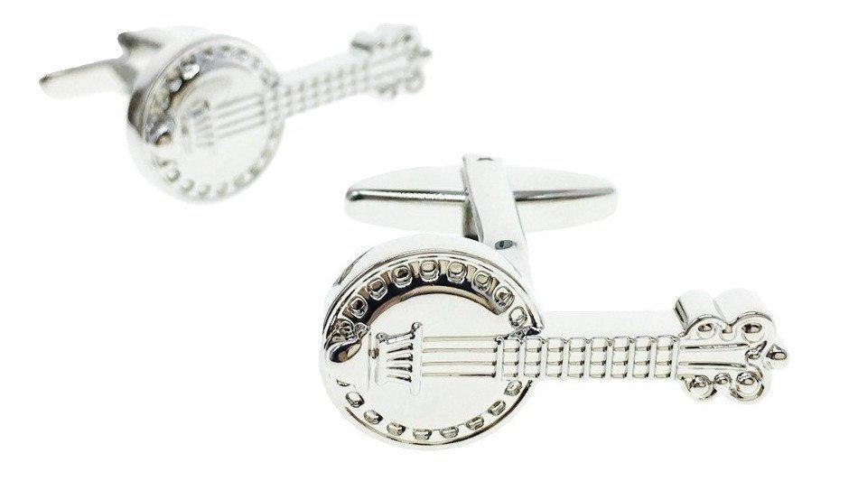 Silver Banjo Cufflinks Cufflinks JayKirbyTies 