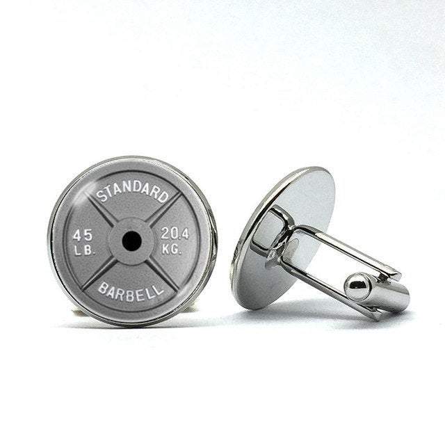 Silver Barbell Cufflinks Australia