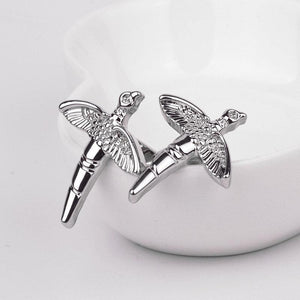 Silver Bird Cufflinks Cufflinks JayKirbyTies 