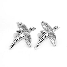 Load image into Gallery viewer, Silver Bird Cufflinks Cufflinks JayKirbyTies 