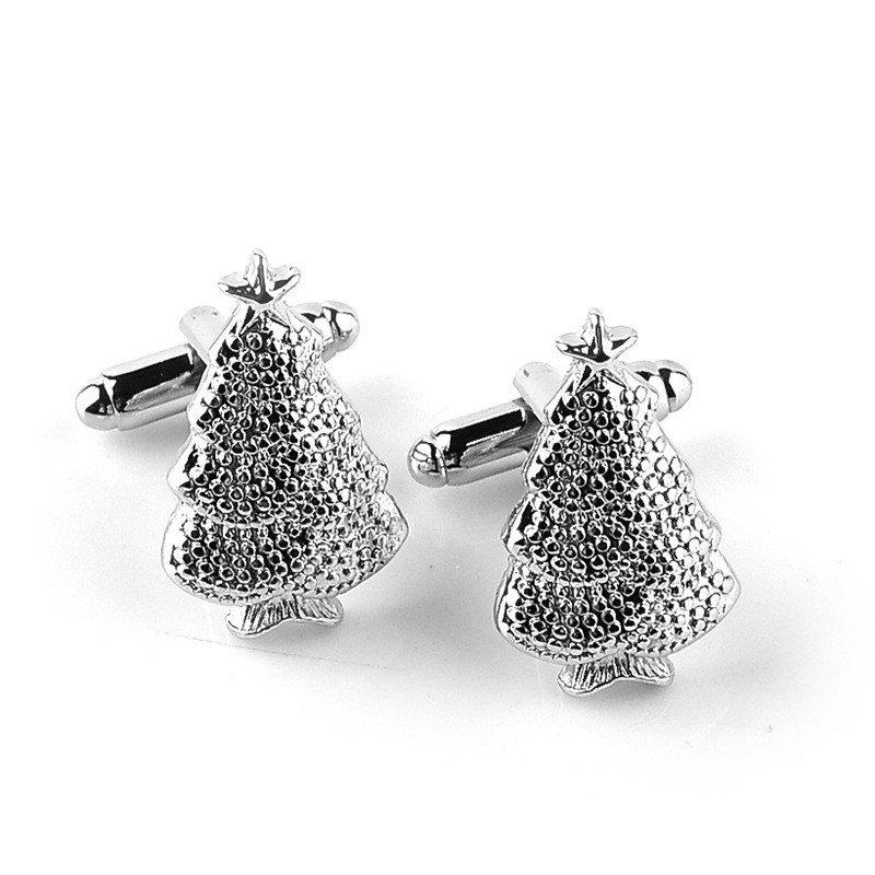 Silver Christmas Tree Cufflinks Cufflinks JayKirbyTies 