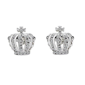 Silver Crystal Crown Cufflinks Cufflinks JayKirbyTies 