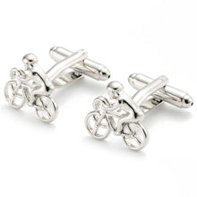 Load image into Gallery viewer, Silver Cyclist Cufflinks Australia