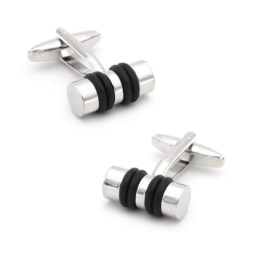 Silver Cylinder Cufflinks Cufflinks JayKirbyTies 