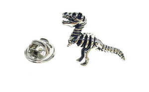 Silver Dinosaur Lapel Pin Enamel Lapel Pins JayKirbyTies 