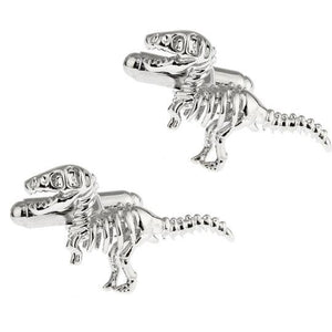 Silver Dinosaur T-Rex Cufflinks Cufflinks JayKirbyTies 