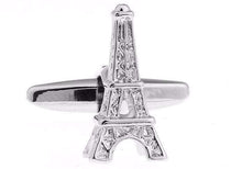 Load image into Gallery viewer, Silver Eiffel Tower Cufflinks Cufflinks JayKirbyTies 