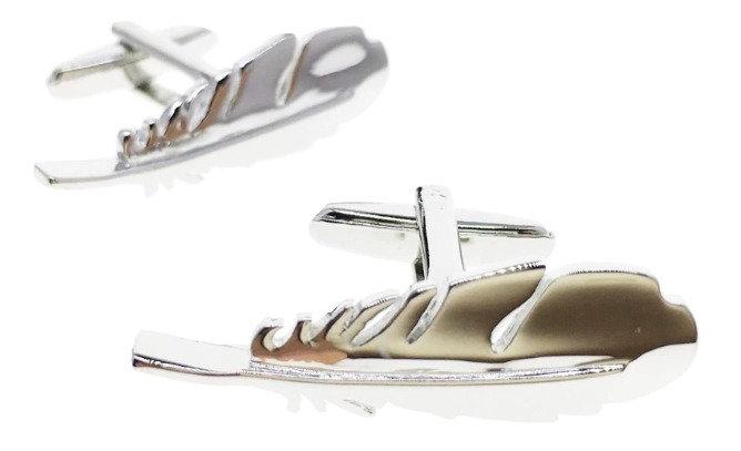 Silver Feather Cufflinks Cufflinks JayKirbyTies 