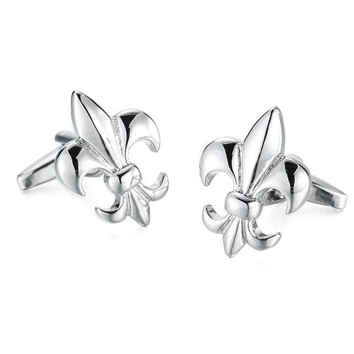 Silver Fleur de Lis Cufflinks Cufflinks JayKirbyTies 