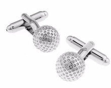 Load image into Gallery viewer, Silver Golf Ball Cufflinks Cufflinks JayKirbyTies 