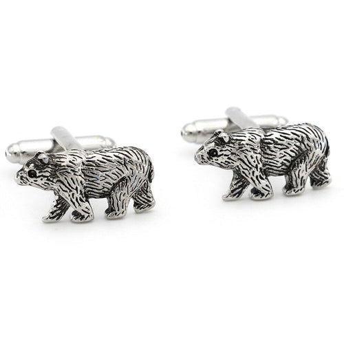 Silver Grizzly Bear Cufflinks Australia 