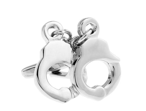 Silver Handcuff Cufflinks Cufflinks JayKirbyTies 