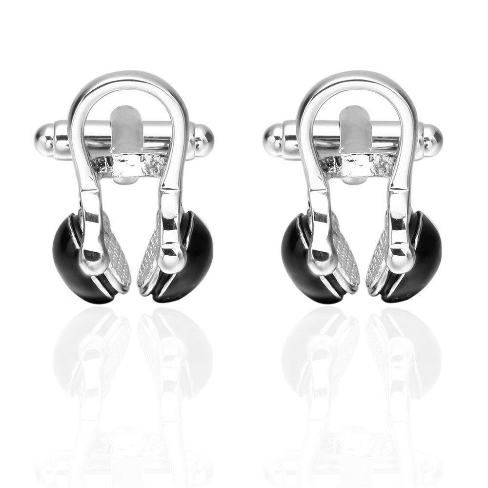 Silver Headphone Cufflinks Cufflinks JayKirbyTies 