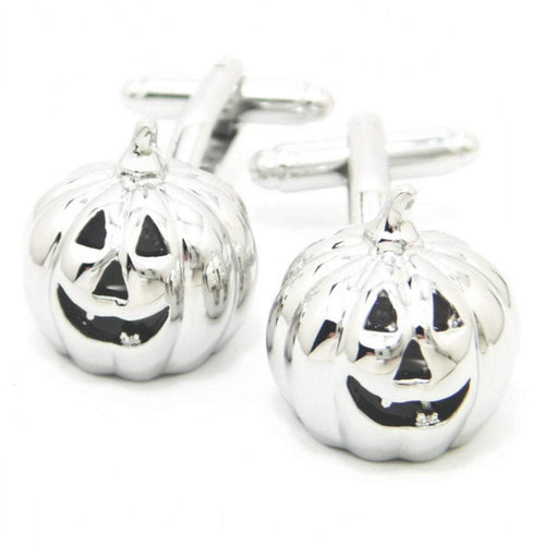 Silver Jack O'Lantern Halloween Cufflinks Cufflinks JayKirbyTies 