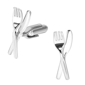 Silver Knife & Fork Cufflinks Cufflinks JayKirbyTies 