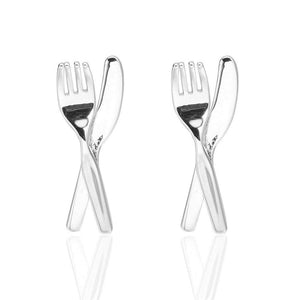 Silver Knife & Fork Cufflinks Cufflinks JayKirbyTies 