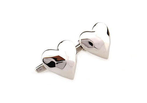 Silver Love Heart Cufflinks Cufflinks JayKirbyTies 