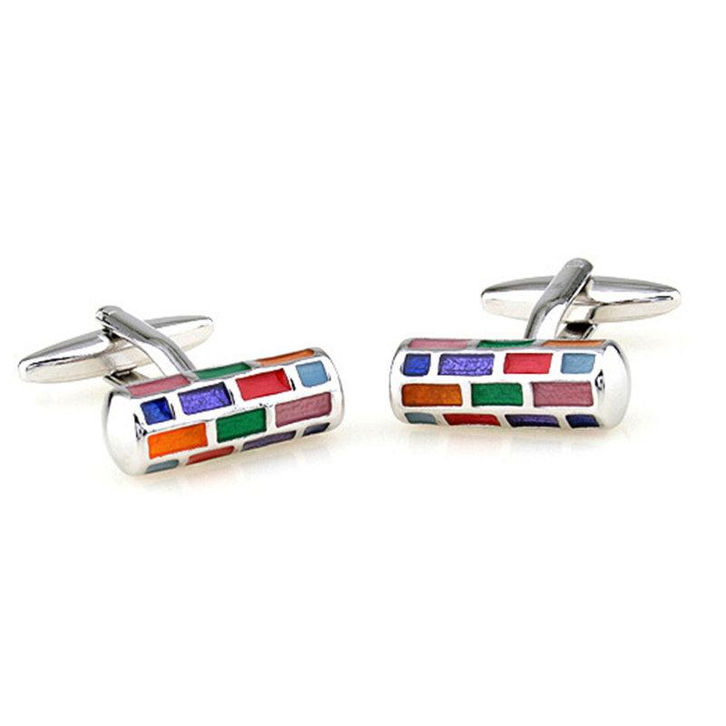 Silver Mosaic Cylinder Cufflinks Australia