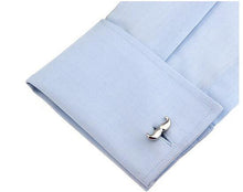 Load image into Gallery viewer, Silver Moustache Cufflinks Cufflinks JayKirbyTies 