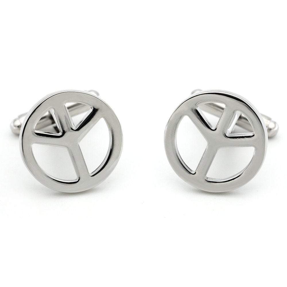 Silver Peace Symbol Cufflinks Cufflinks JayKirbyTies 