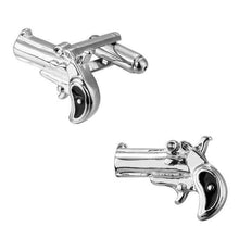 Load image into Gallery viewer, Silver Pistol Cufflinks Cufflinks JayKirbyTies 