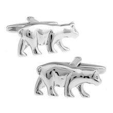 Load image into Gallery viewer, Silver Polar Bear Cufflinks Cufflinks JayKirbyTies 