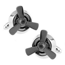 Load image into Gallery viewer, Silver Propeller Cufflinks Cufflinks JayKirbyTies 