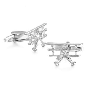 Silver Propeller Plane Cufflinks Cufflinks JayKirbyTies 