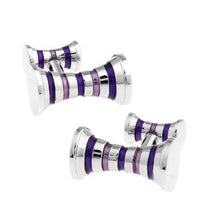 Load image into Gallery viewer, Silver &amp; Purple Spiral Cufflinks Cufflinks JayKirbyTies 