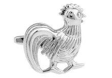 Load image into Gallery viewer, Silver Rooster Cufflinks Cufflinks JayKirbyTies 