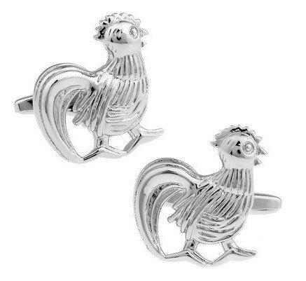 Silver Rooster Cufflinks Cufflinks JayKirbyTies 