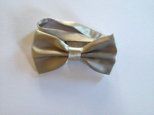 Silver Satin Bow Tie Bow Ties JayKirbyTies 
