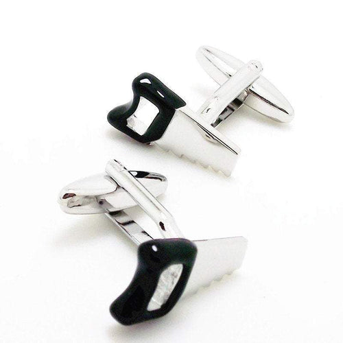 Silver Saw Cufflinks Cufflinks JayKirbyTies 