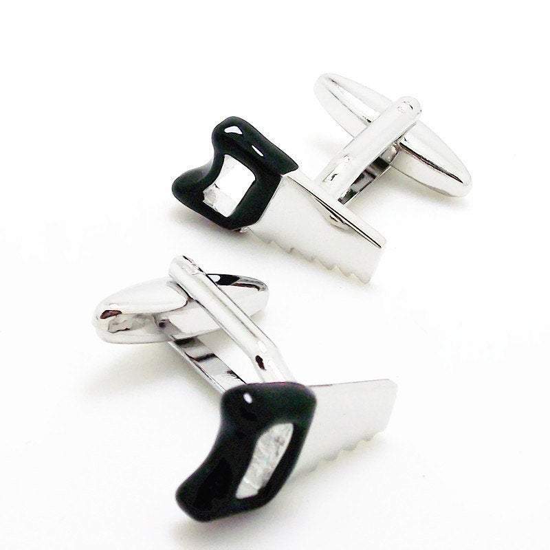 Silver Saw Cufflinks Cufflinks JayKirbyTies 