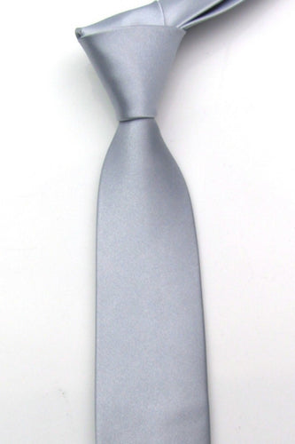 Silver Skinny Tie Neckties JayKirbyTies 